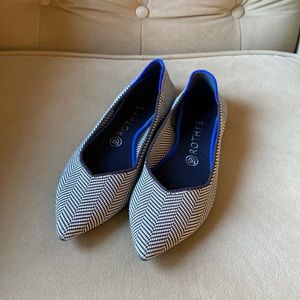 Size 10 grey herringbone striped Rothys
